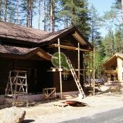 Процесс строительства домов из профилированного брусав КП Царство-Королевство, посёлок Рощино.