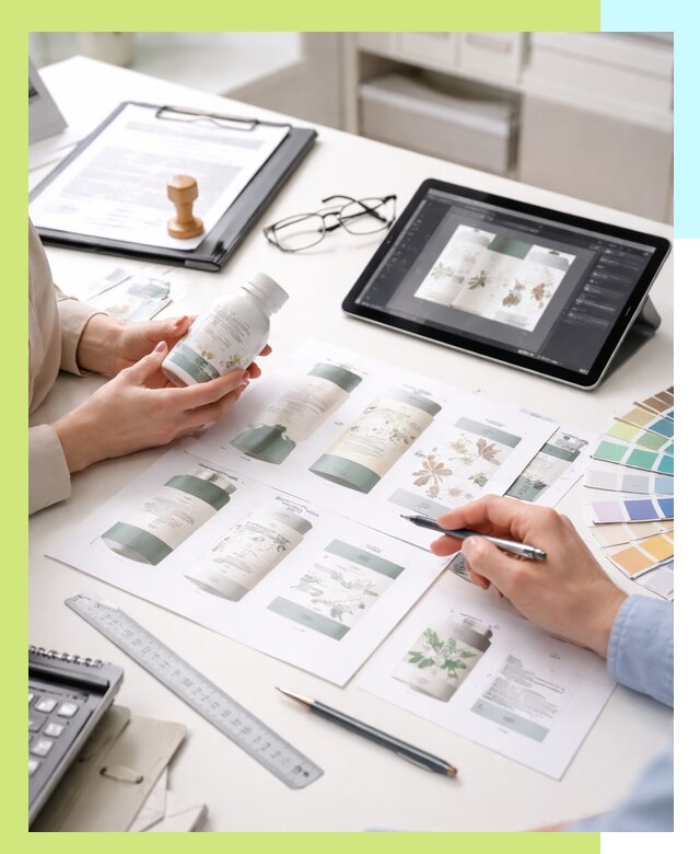 Профессиональная разработка дизайна и текста этикетки продукции в Москве