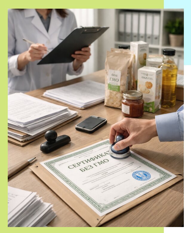 Получение сертификата Без ГМО для продукции в Москве